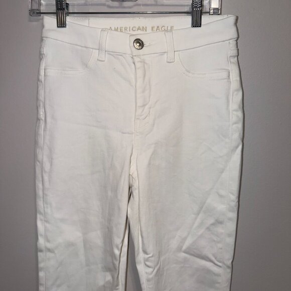 American Eagle Curvy High Rise Jegging Women’s Size 6 White Super Stretch - Picture 4 of 8